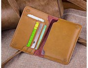 Leather passport bag ticket holder travel document storage multi-function card package