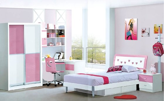 China modern girls painted MDF bedroom set furniture made in China,#805 supplier