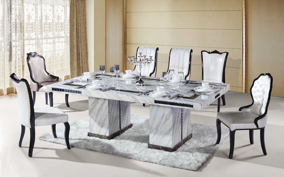 China 8 seater rectangle marble dining table supplier