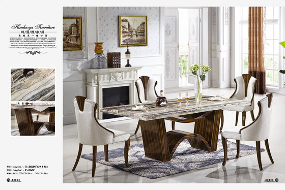 China 2.4m rectangle marble dining table furniture supplier