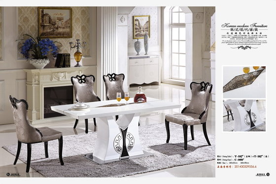 China rectangle 4 seater marble dining table furniture supplier