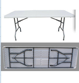 China sell HDPE 8 foot folding table furniture/outdoor 8 ft rectangle plastic foldable table supplier