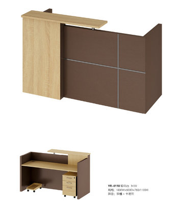 China modern office mfc 1.8m reception desk furniture supplier