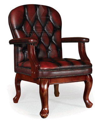 China luxury Europe style Chesterfield solid wood meeting chair/Classic Visitor chair supplier