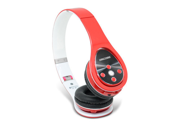 Red Tri - fold Over The Head Bluetooth Headphones with APT-X for PC , Cell Phone