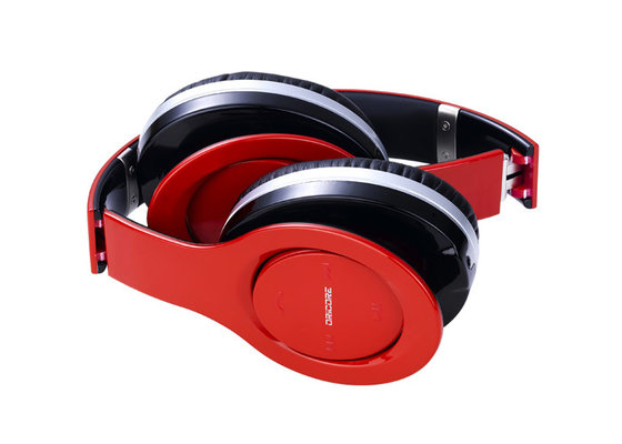 Red AVRCP Bluetooth Headset Foldable Bluetooth Headphones With Line In