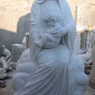 Stone Church Figure Sculpture Life Size White Marble Virgin Mary Statue for Indoor
