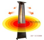Rock Crystal Tube Triangle Patio Heater For Garden 1.5mm Nozzle 540g/Hr Flux