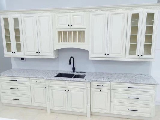 China Birch solid wood framed kitchen and bathroom cabinets supplier