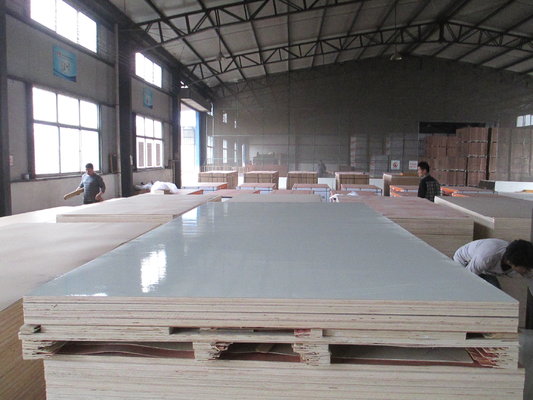 China First-Class Grade and E1 Formaldehyde Emission Standards white HPL faced plywood sheet supplier