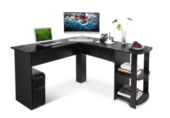 China Modern Wooden Computer Table Laptop Notebook Desk Bookshelf with Storage for Home Workstation supplier