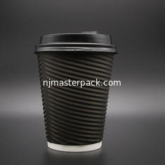 China High quality disposable FDA approved hot and cold drinking ripple wall paper cups 12oz with sip lids supplier