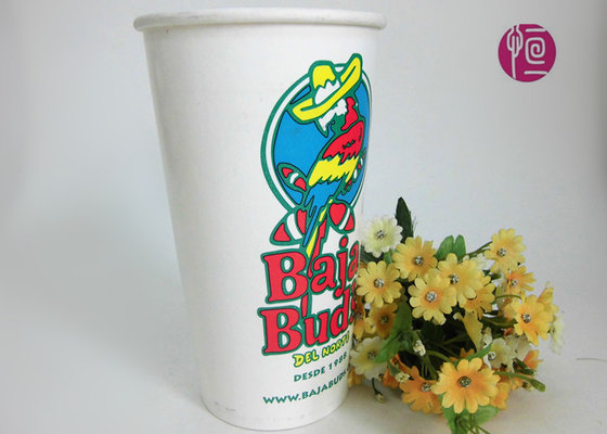 China 32oz Ice Drink Cold Paper Cups With Lid , Custom Double Walled Paper Cup 1000ml supplier