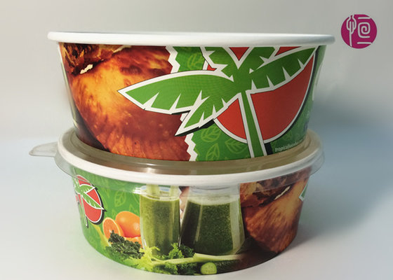 China Custom Logo Flexo Print Paper Salad Bowls Disposable 44oz With Lid supplier