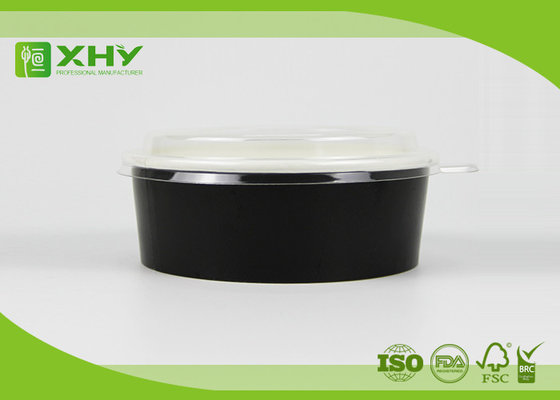 China Custom printed clear salad paper bowls / food containers with lids supplier