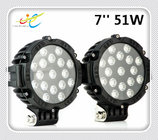 12V 24V Round work light 51W 6000k Auto led work light Black Yellow Red LED Driving Lamp For Car Offoad JEEP