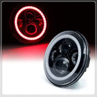 Bluetooth control 7 inch rgb halo rings jeep wrangler led headlight