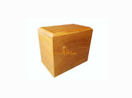 Good Quality Well Polished Imported Oak Wood Traditional Cremation Ashes Pet Urn Box, Blank with Laser Engraved Logo