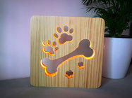 Blank Wooden Laser Engrave Pet Aftercare Tribute Memorial LED Light Candle Cat and Night Sky Stars and Moon, MOQ 1 PC