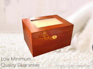 Pet Aftercare Memorial Gifts Pine Wooden Tribute keepsake locking box with photo frame on lid, gold lock and key.