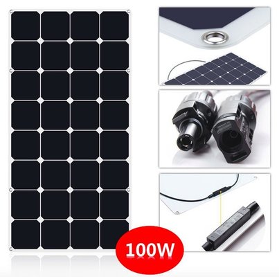 Smallest 130W Thin Flexible Solar Panels For Camping / Travel Tourism Car