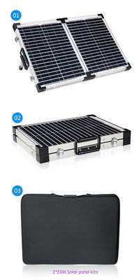 Anti Aging Folding Waterproof Solar Panel Kits High Power Stability  2 X 20W