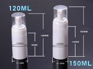 120ml 150ml foam cosmetics dispensing bottles with pump in white color