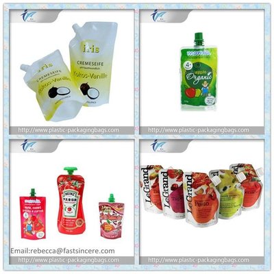 China Juice Packaging Spout Pouch Side Gusset Box Pouch With Spout supplier