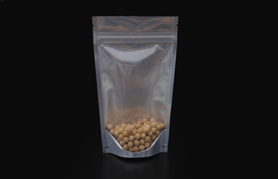 China Transparent Food Stand Up Pouches With Zipper And Clear Window supplier