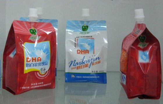 China Four Side Sealed Stand Up Pouch With Spout And Gravure Printing For Packaging supplier