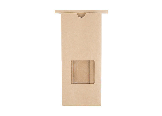China Flat Bottom Brown Kraft Paper Tin Tie Foil Lined Coffee Bag with Valve supplier