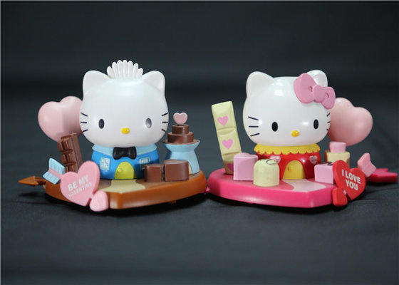 China Valentine'S Day Hello Kitty Plastic Figurines Eco - Friendly PVC ABS Material supplier