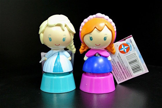 China Frozen Princess Plastic Toy Figures With Disney Logo Blue / Pink Color supplier