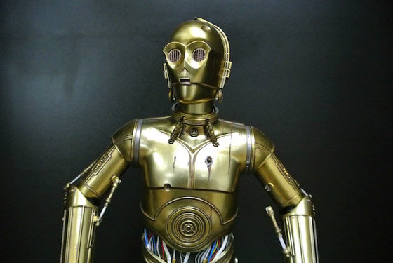 China Gold C3PO Robot Star Wars Characters Toys His Eyes Can Give Out Light supplier