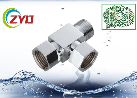 China Toilet Flushing Shower Diverter Valve Polish Surface Straight Through Type supplier