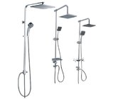 24MM Chromed Square Rain Bathroom Shower Set With Overhead Shower Head And Hand Shower