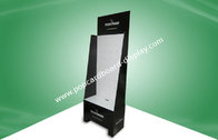 Black POP Cardboard Display Stands With Metal Hooks For Pomoting Electronic Products