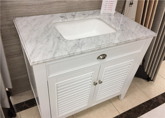 China 22&quot; X 37&quot; Carrera Marble Bathroom Countertops High Polish With Rectangle Cutout supplier