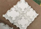 Waterjet Natural Stone Mosaic Tile 194 X 194mm White Mosaic Wall Tiles supplier