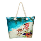 Tropical Print Beach Bag Tote with Pouch