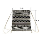 Drawstring Bag Canvas Knit Ethnic Bohemia Backpack Outdoor Travel Shopping Sack Bags Unisex