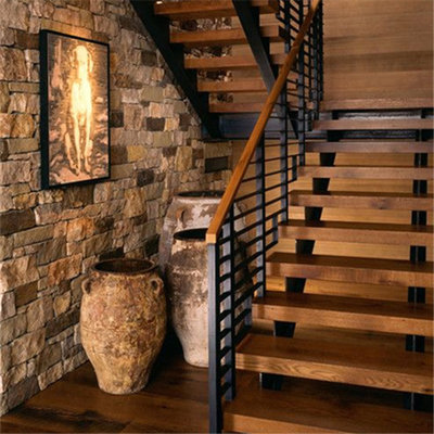 Australian Style High Quality Fashion Solid-wood mono stringer Staircase Straight Stair for Apartment