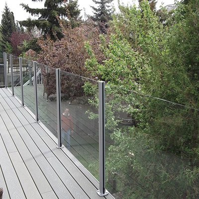 Aluminium Alloy Reasonable Price Simple Design Powder Coated Balcony Railing Durable Glass Balustrade