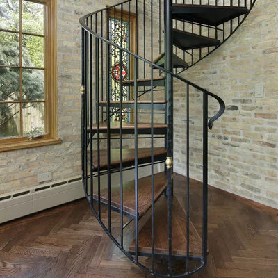 Luxury steel wood spiral stairs modern spiral staircase white use for Apartment free design