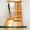 Double Spine Steel Support Straight Stair Steel Wood Staircase Double Stringer Metal Stair Steel Wood Staircase