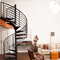 Indoor spiral stairs Used indoor steel railing and solid wood treads spiral stairs
