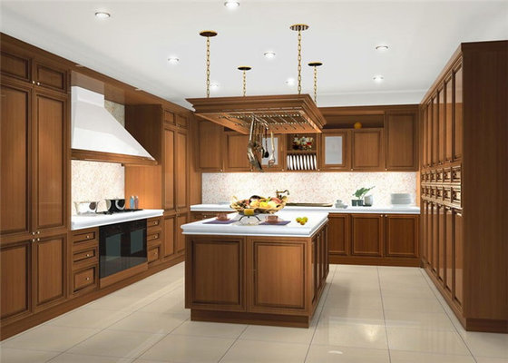 Black Color Solid Wood Kitchen Cabinets With Blum Full Extension Soft Closing For Villa