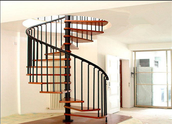 Modern decorative wooden ladder used spiral staircase wrought iron stair design