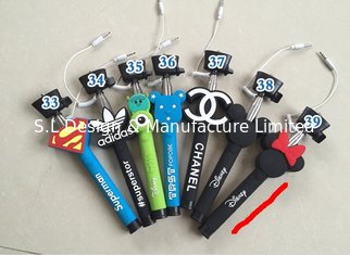 China promotional gift customized silicone cartoon selfie stick with cable supplier