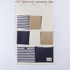 Puting hanging storage bag pockets organizer door wall chest holder customizable blue red stripe cotton